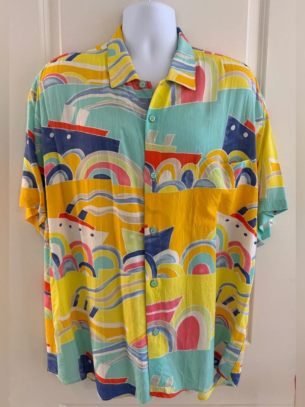 Rare Jams World Men's Hawaiian Aloha Short-Sleeve Shirt, XL, Great Condition - Picture 1 of 6